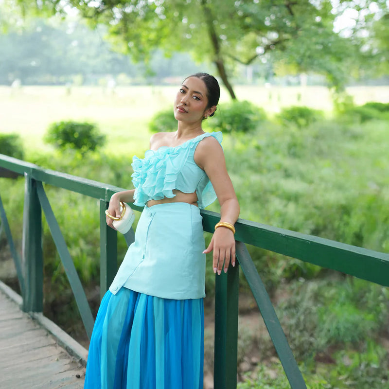 Georgette Blue Reverie Co-Ord Set