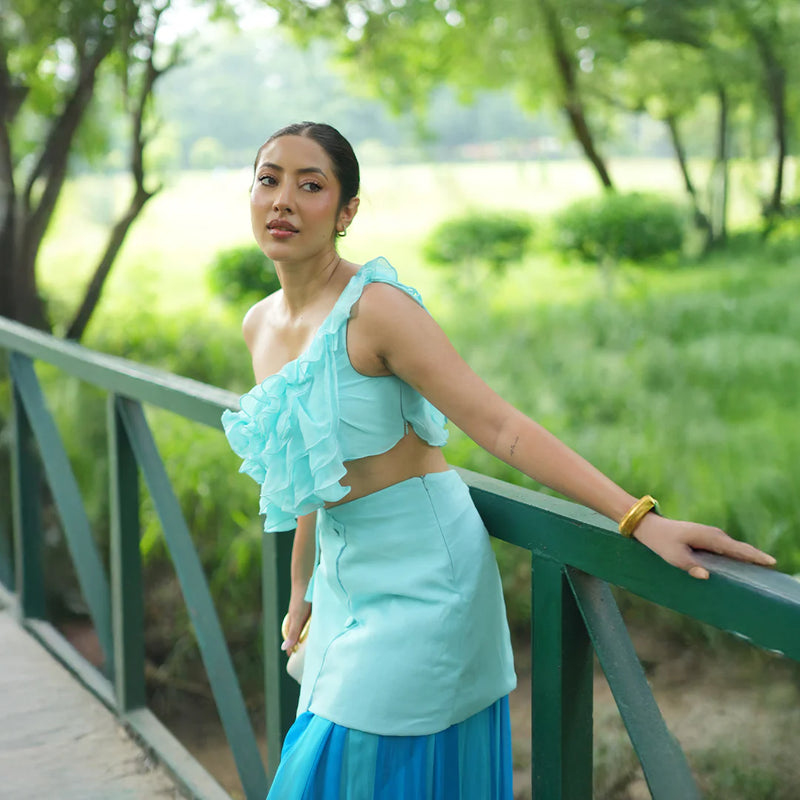 Georgette Blue Reverie Co-Ord Set