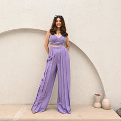 Georgette Oyster Pearl Co-Ord Set