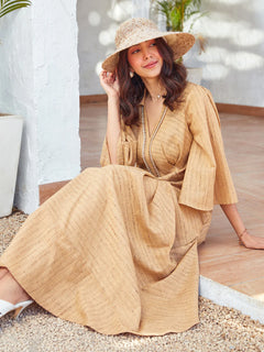 Flared sleeve dress