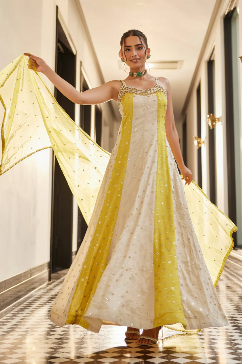 Glow Getter Chinnon Anarkali Set