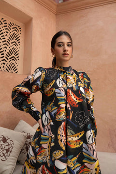 vibrant print dress