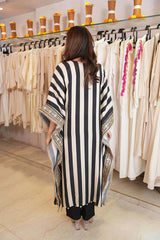 Gold Black Striped Kaftan Set