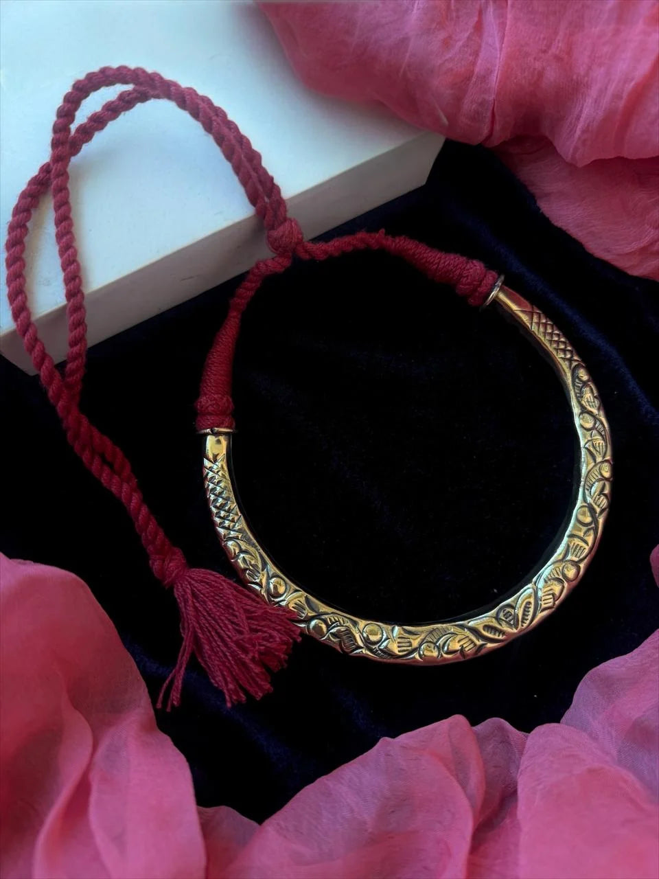 Golden Hasli Necklace with Adjustable Dori