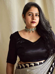 Goonj Mashru Silk Black Blouse