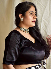 Goonj Mashru Silk Black Blouse