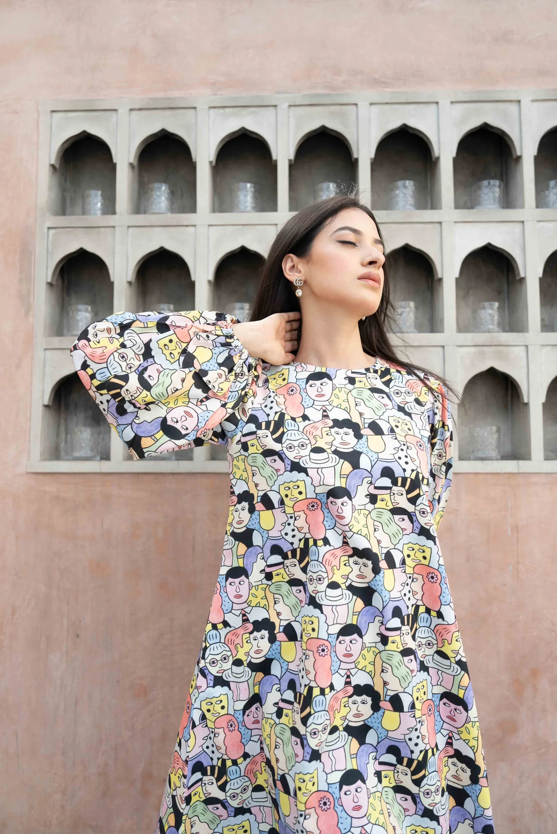 abstract print dress