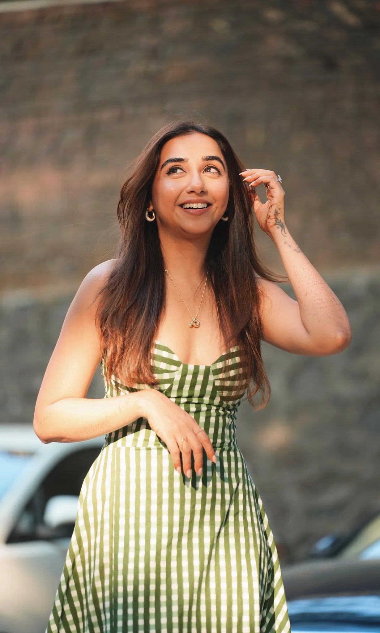Green Checkered Dress
