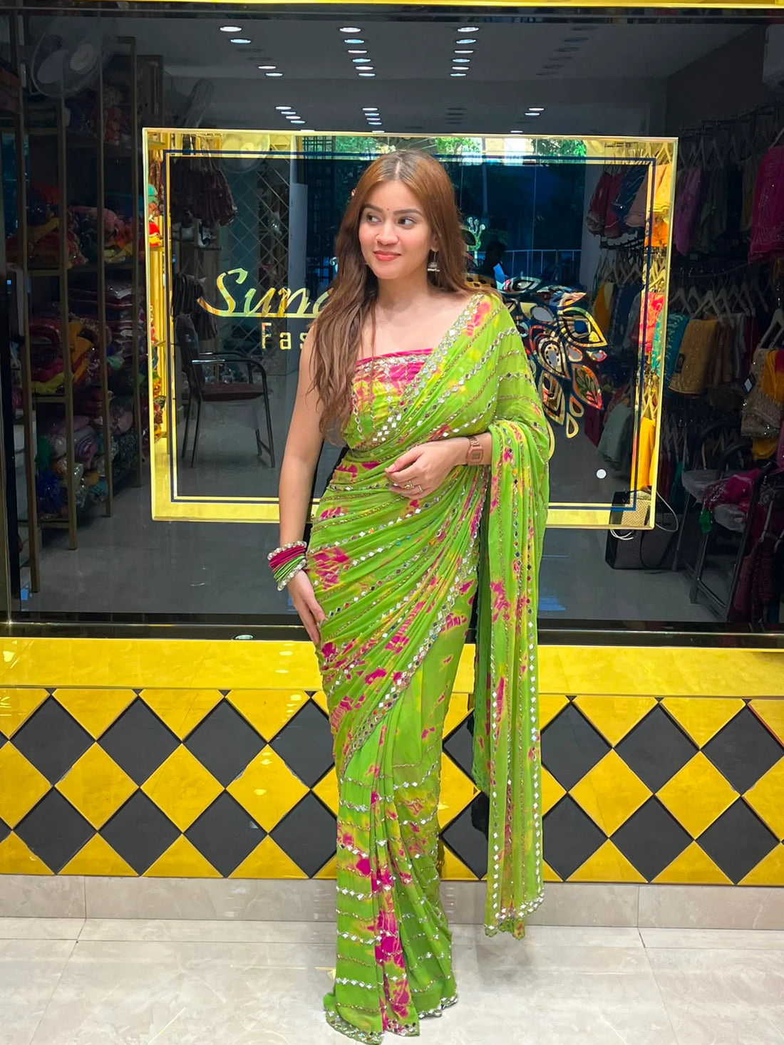 Premium Handwork Pure Chiffon Saree