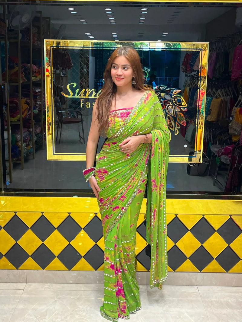 Premium Handwork Pure Chiffon Saree