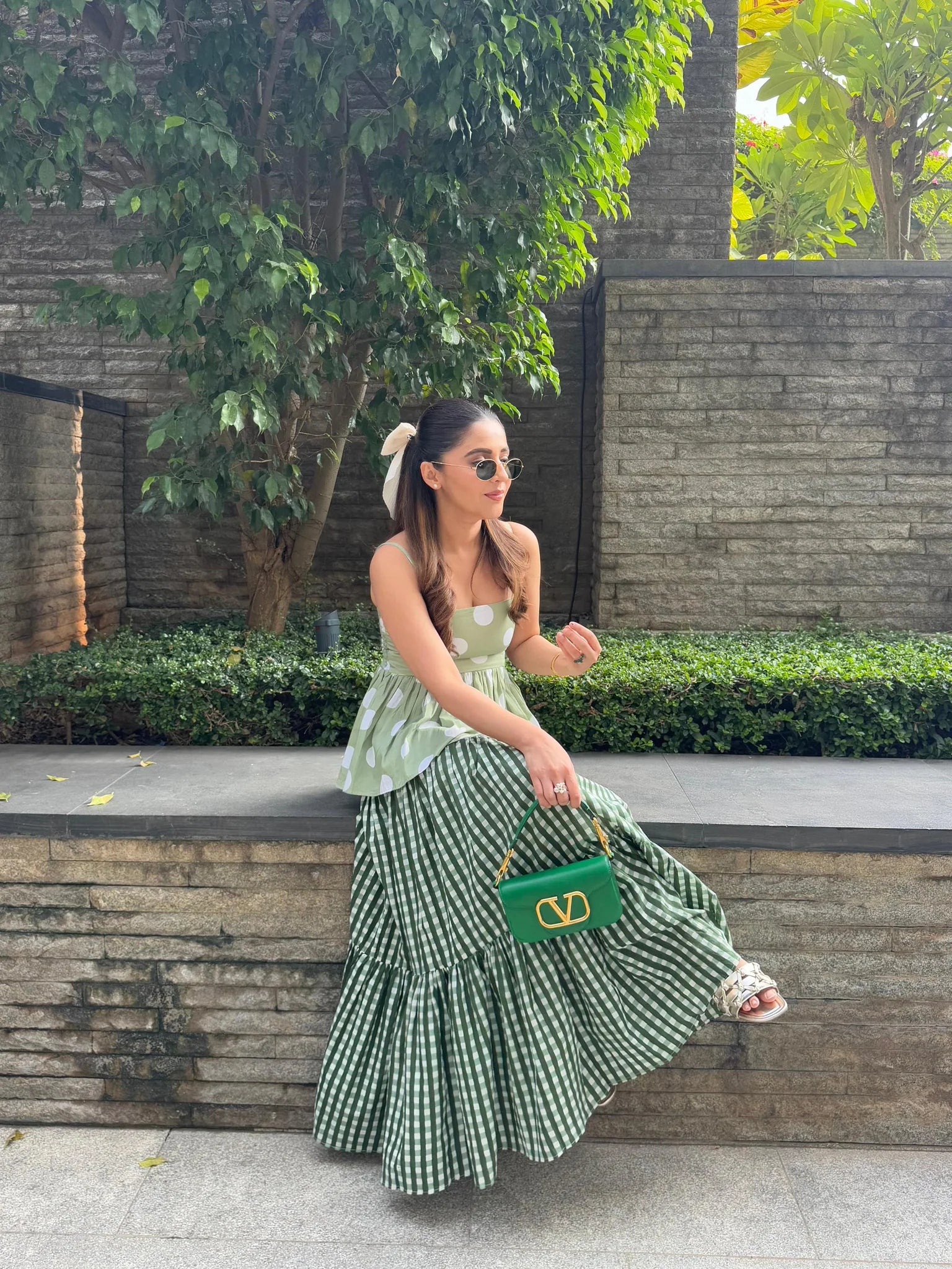 Polka dot top and skirt
