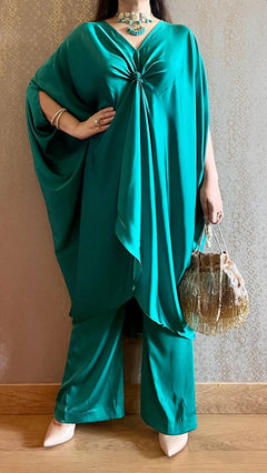 Royal Blue Luxury Satin Silk Flowy Co-ord Set