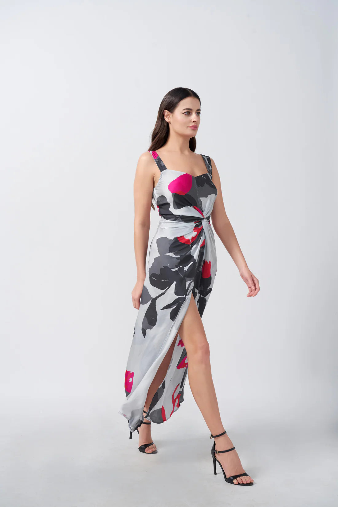 white floral print dress