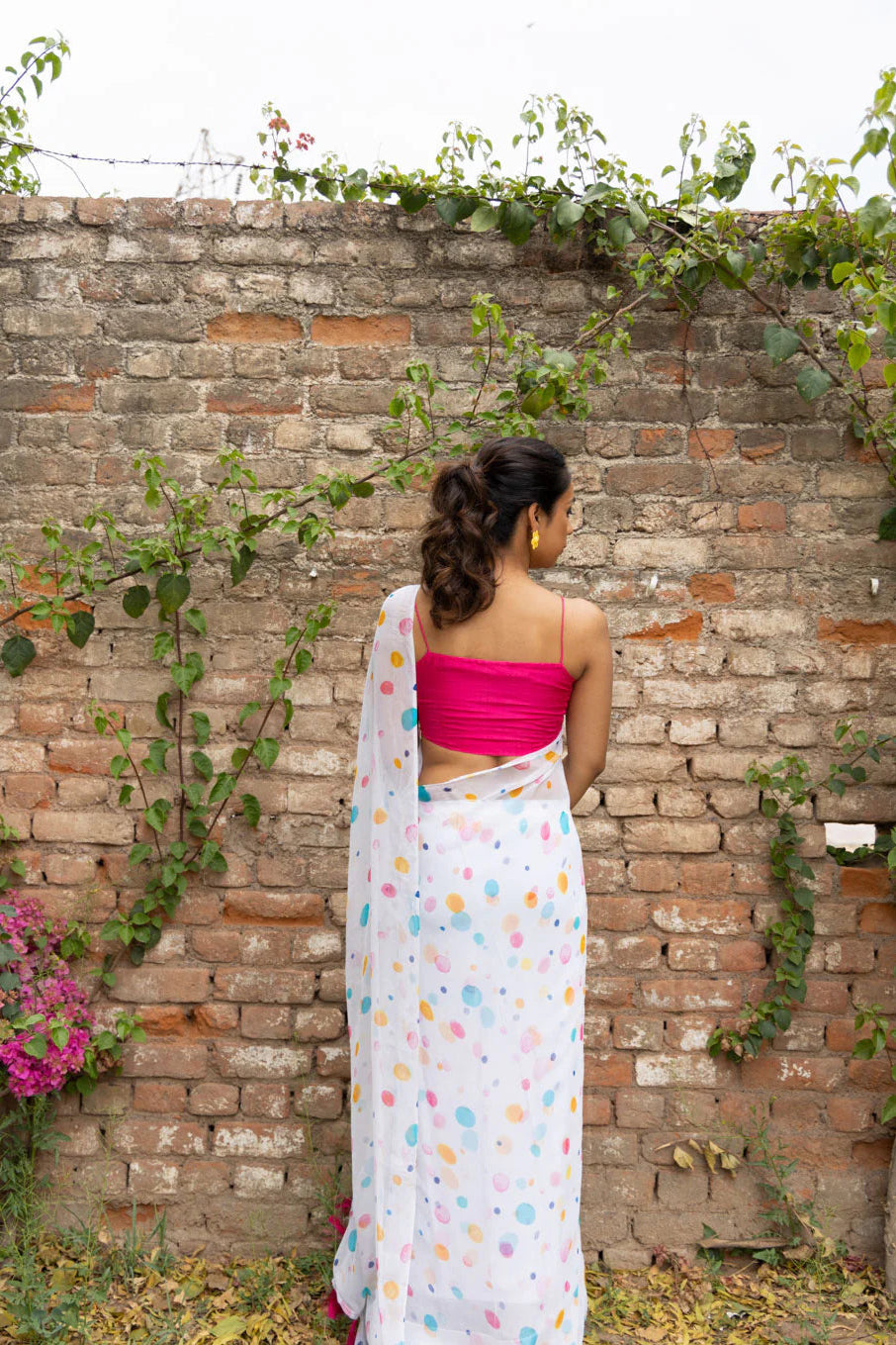 casual cotton saree look