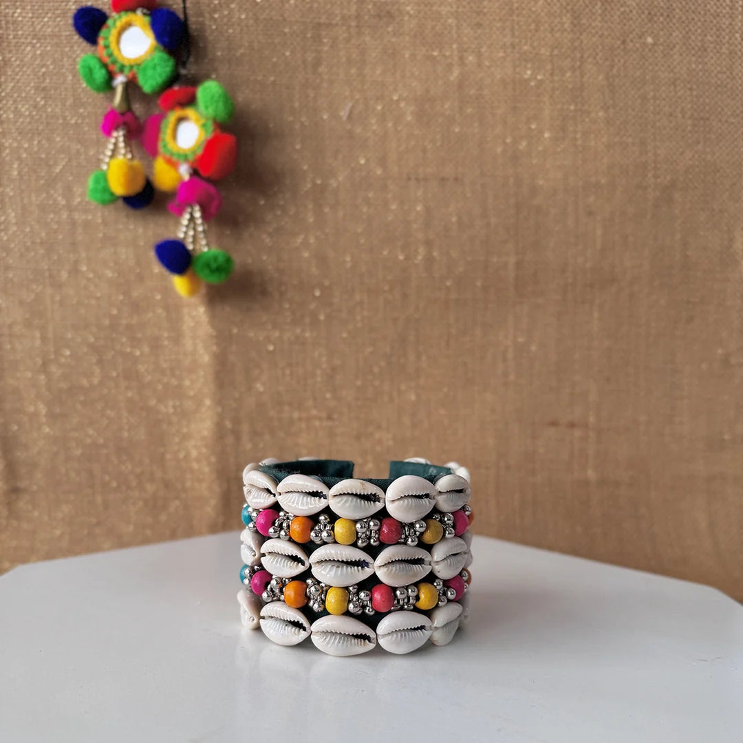 Cowrie Shell Navratri Handcuff Bracelet