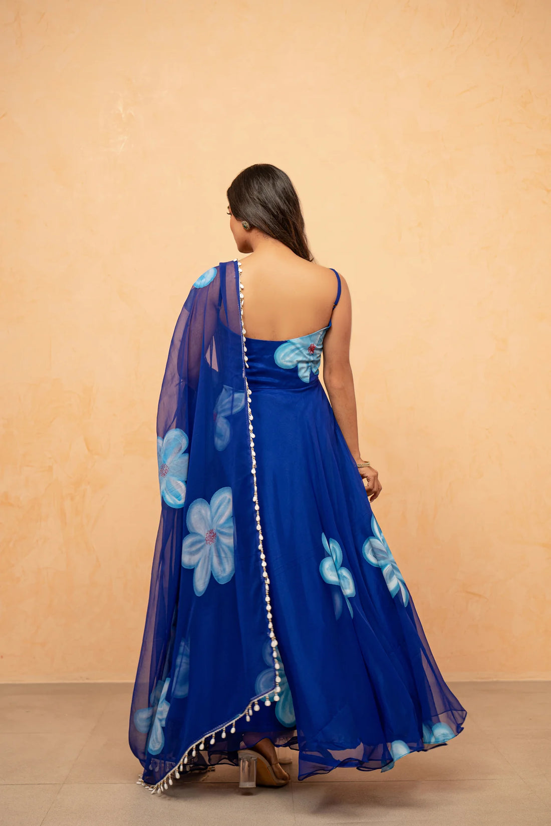 Bloom Canvas Handpainted Georgette Anarkali Suit Set