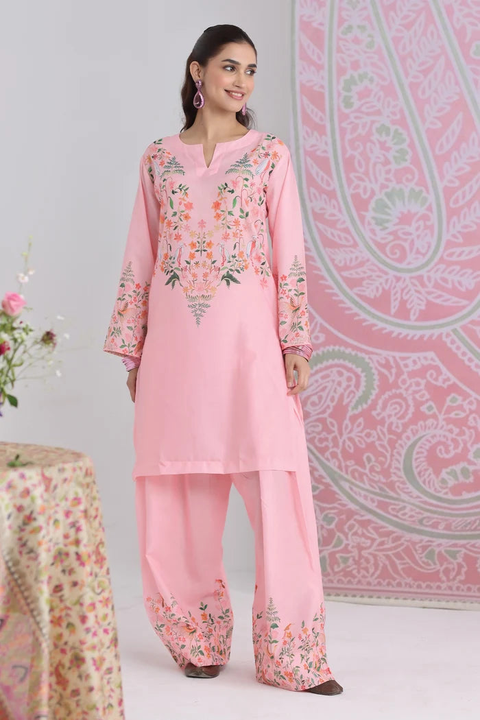 Ikat Printed Lawn Cotton Co-ord Set with Farsi Pants