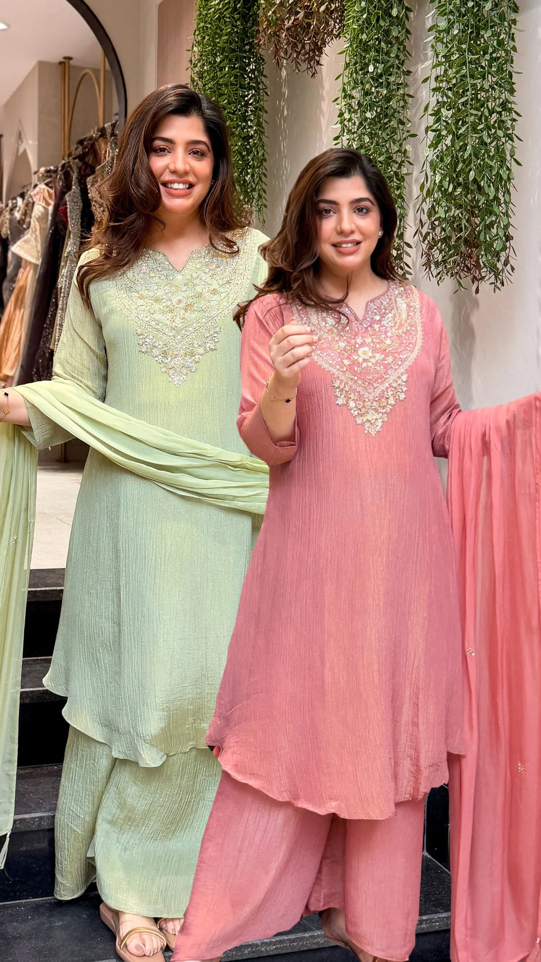 Mehr Mint Hand Embroidered Set
