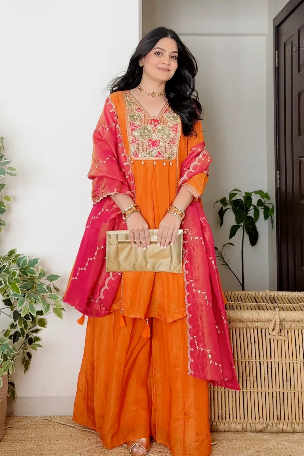 Saanjh Coral Handwork Suit Set