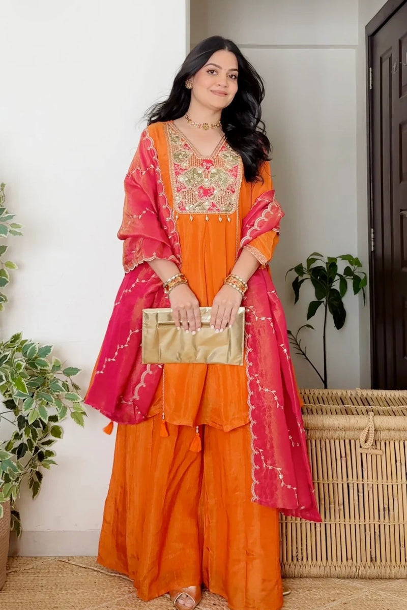 Saanjh Coral Handwork Suit Set
