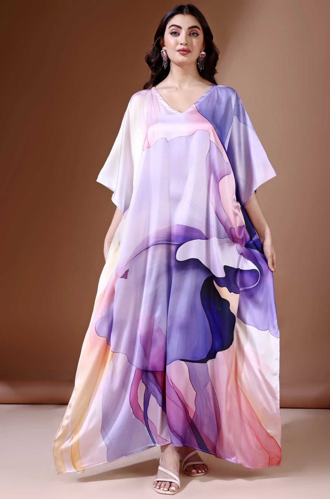 Haze Soft Satin Digital Print Kaftan