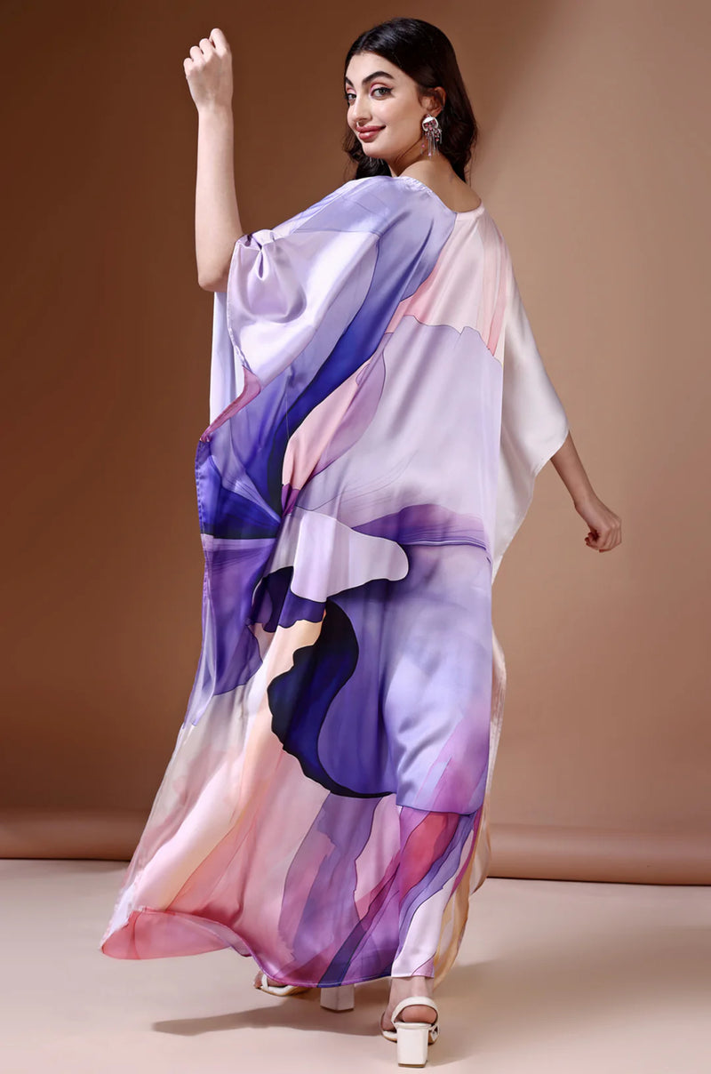 Haze Soft Satin Digital Print Kaftan