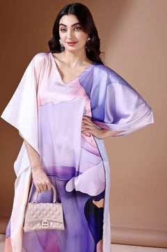Haze Soft Satin Digital Print Kaftan