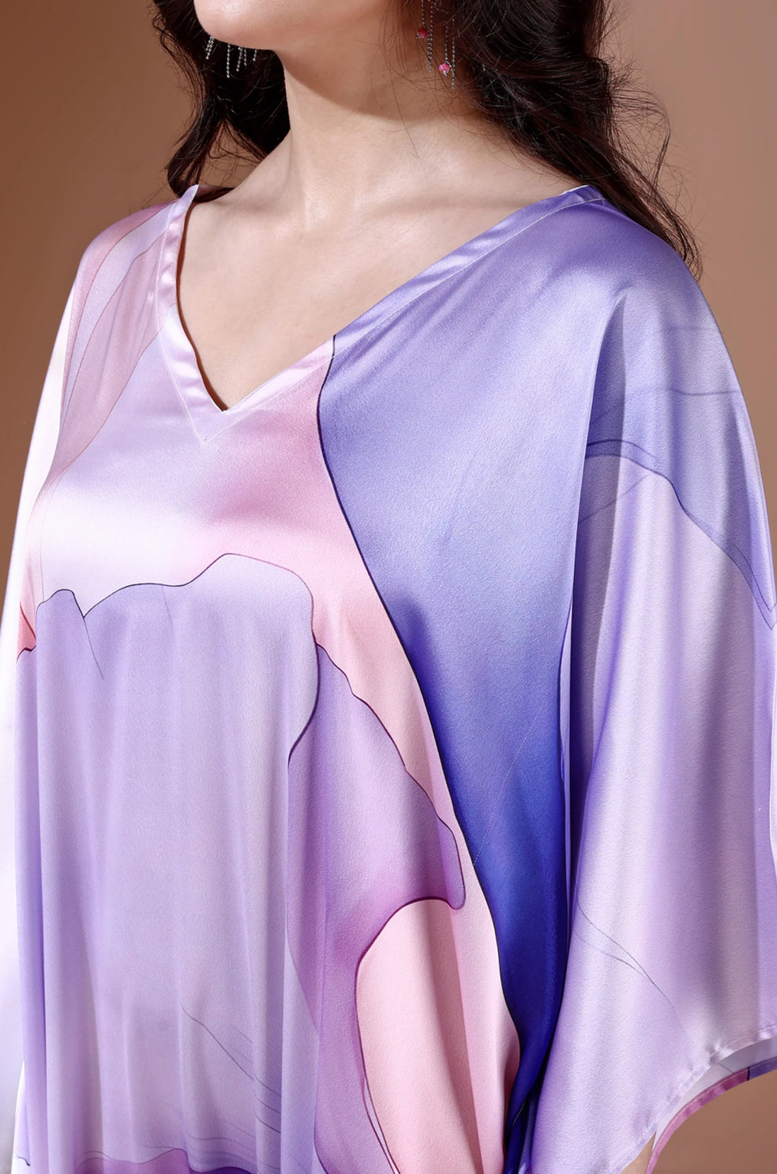 Haze Soft Satin Digital Print Kaftan
