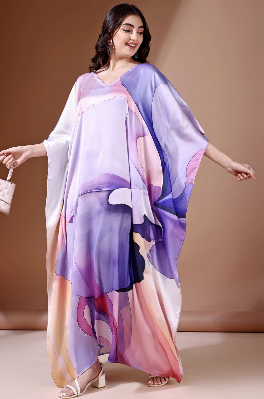 Haze Soft Satin Digital Print Kaftan