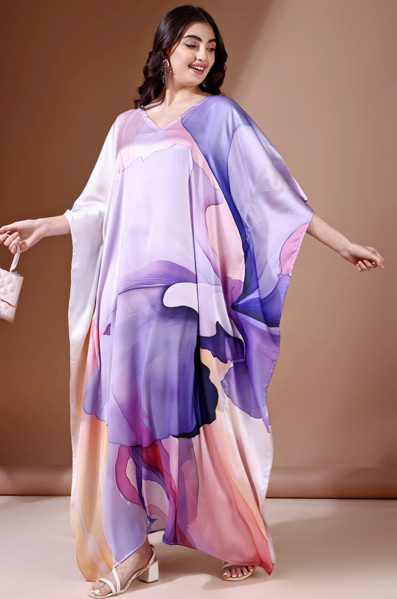 Haze Soft Satin Digital Print Kaftan