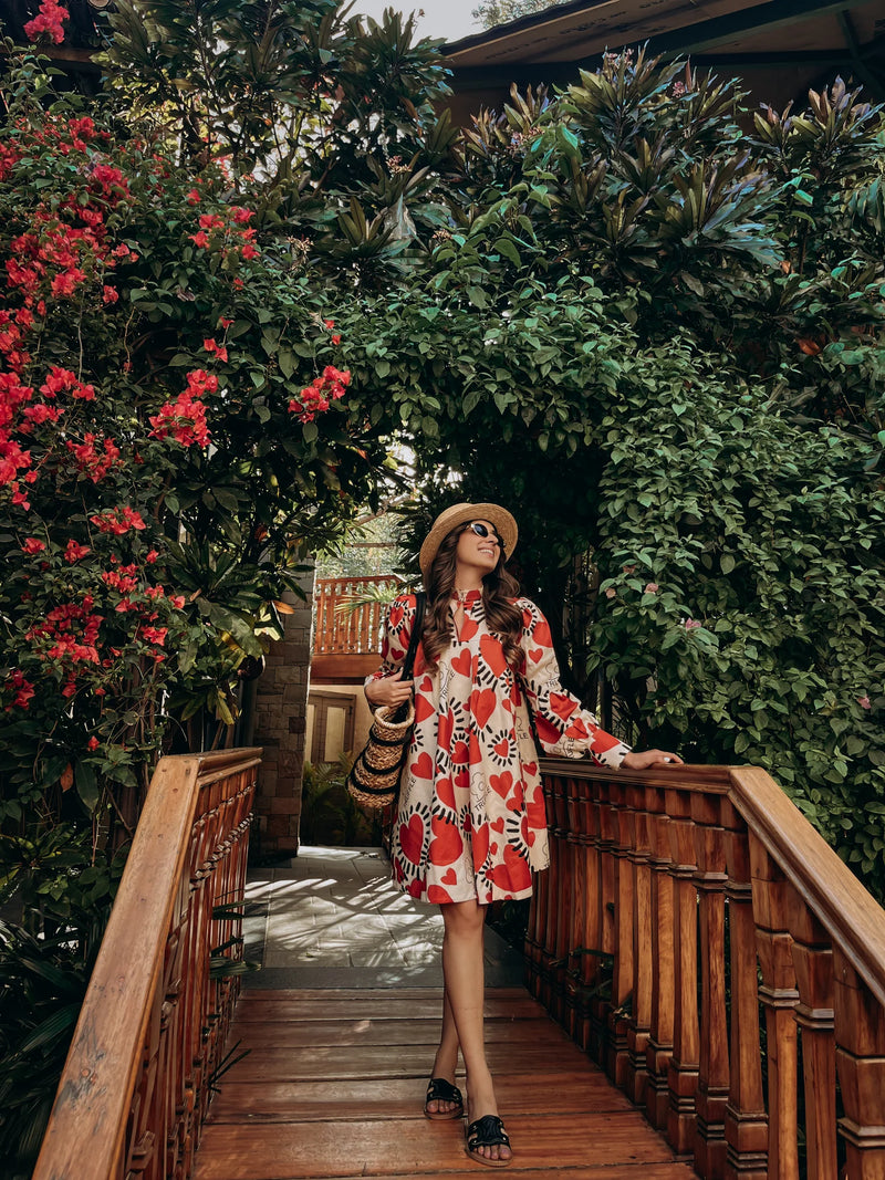 Heart print dress