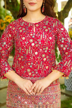 Heavy Georgette Bejewel Pink Co-Ord