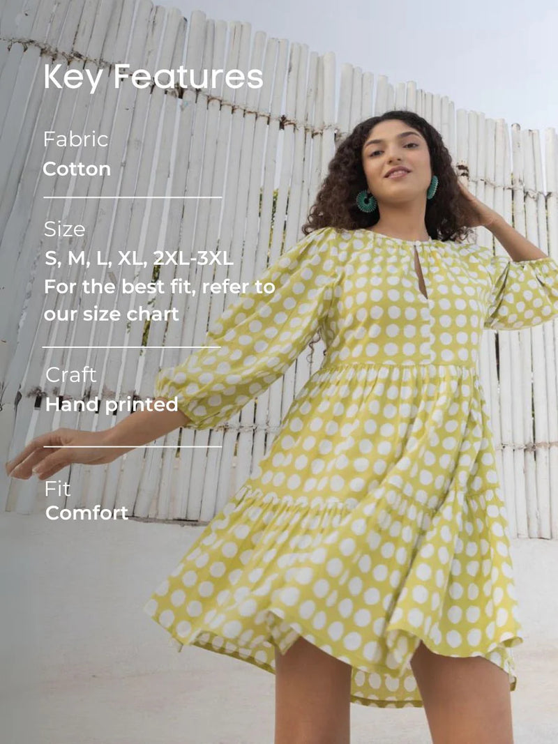 green polka dot dress