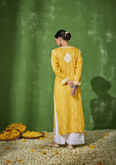 Yellow Modal Chikankari Cotton Kurti