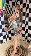 Royal Crepe Mirror Embroidered Maxi Kurta Dress