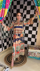 Royal Crepe Mirror Embroidered Maxi Kurta Dress