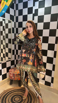 Crepe Mirror Embellished Co-ord Set