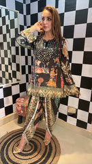 Crepe Mirror Embellished Co-ord Set