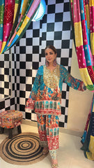 Crepe Mirror Embroidered Co-ord Set