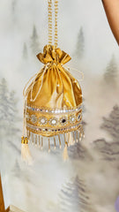 Golden Tissue Potli Bag