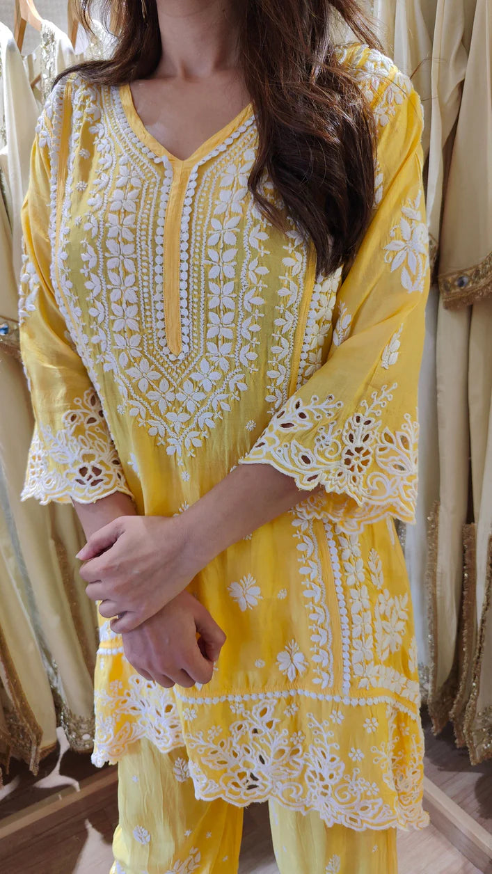 Noor Aafreen Lucknowi Hand Embroidered Farshi Salwar