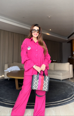 casual co-ord set with long top and pants