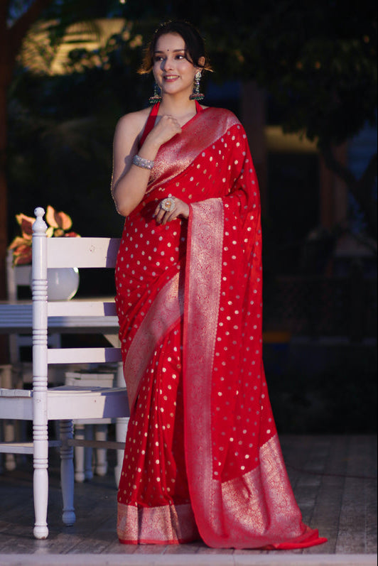 Shahi Sindoor Banarasi Saree