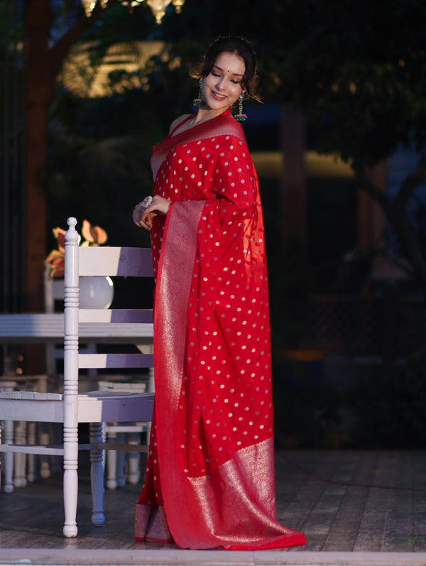 Shahi Sindoor Banarasi Saree