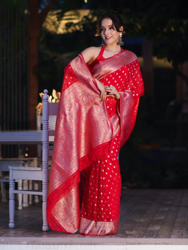 Shahi Sindoor Banarasi Saree