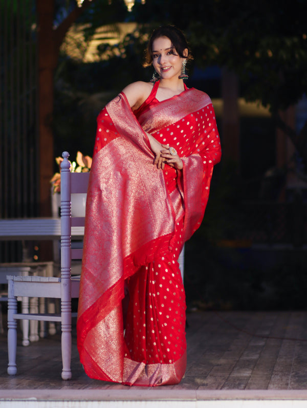 Shahi Sindoor Banarasi Saree