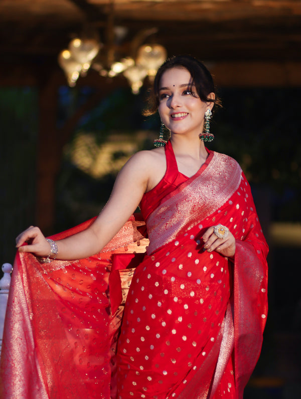 Shahi Sindoor Banarasi Saree