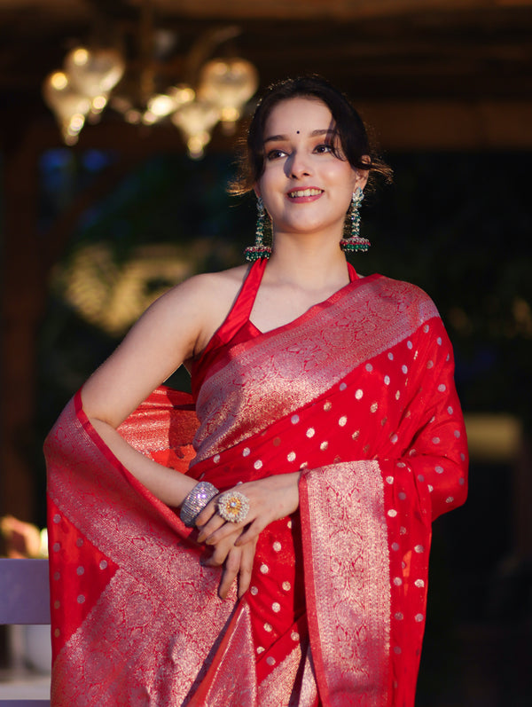 Shahi Sindoor Banarasi Saree