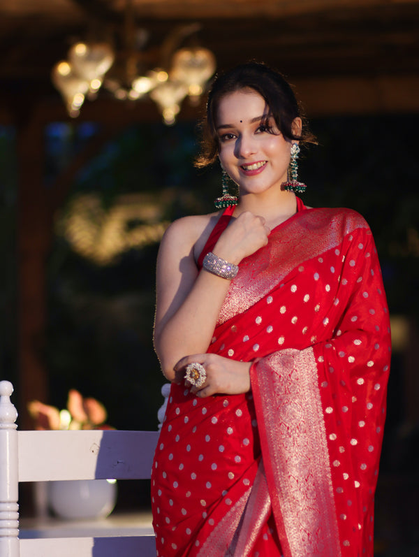 Shahi Sindoor Banarasi Saree