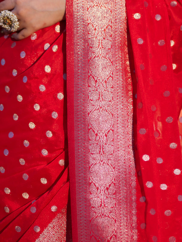Shahi Sindoor Banarasi Saree